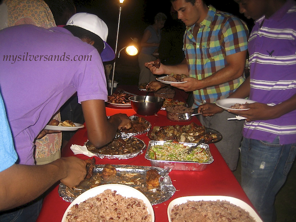 buffet spread at usd farewell party silver sands jamaica 2011