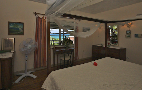 sea view from bedroom one at seashell cottage in Silver Sands Jamaica