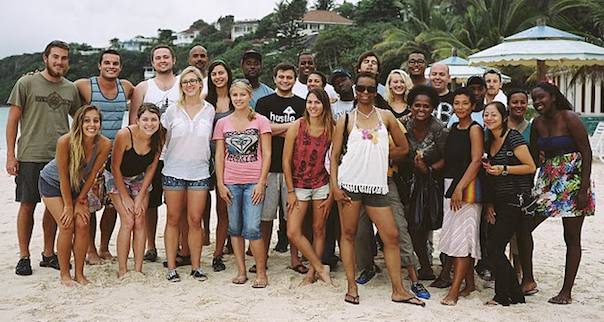 university of san diego team on the silver sands beach in jamaica in 2011